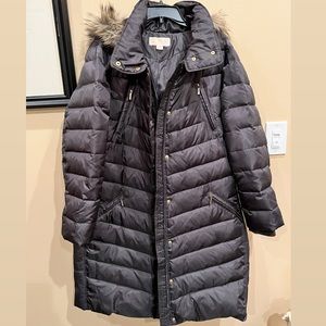 Michael Kors plus size puffer jacket with fur trimmed hood
